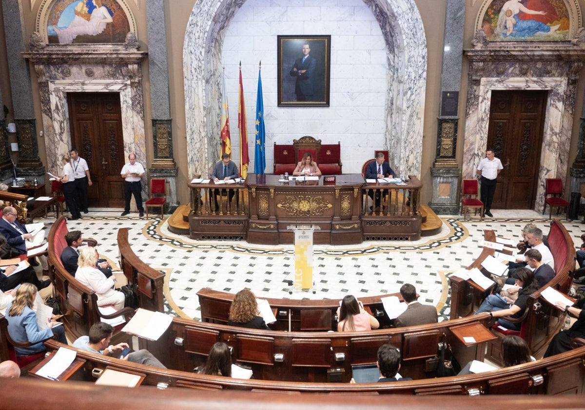 Imagen del pleno municipal celebrado este martes en Valencia