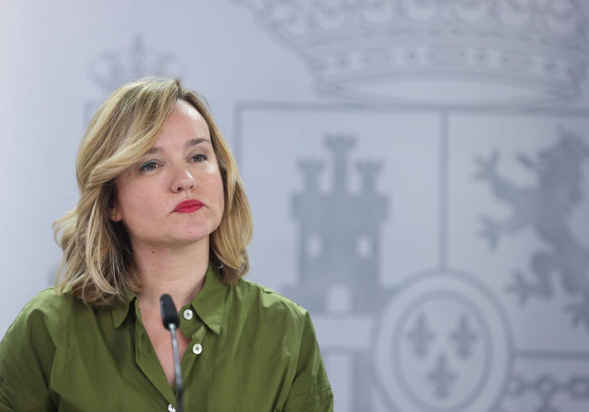 La ministra portavoz, Pilar Alegría en la rueda de prensa tras el Consejo de Ministros