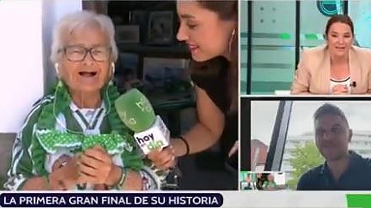 Merchi, una abuela bética de 85 años, a Joaquín: «Tenemos que traernos la Copa para nosotros»