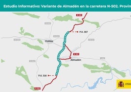 Transportes adjudica el estudio informativo de la variante de Almadén en la N-502, una obra con una inversión de 36 millones