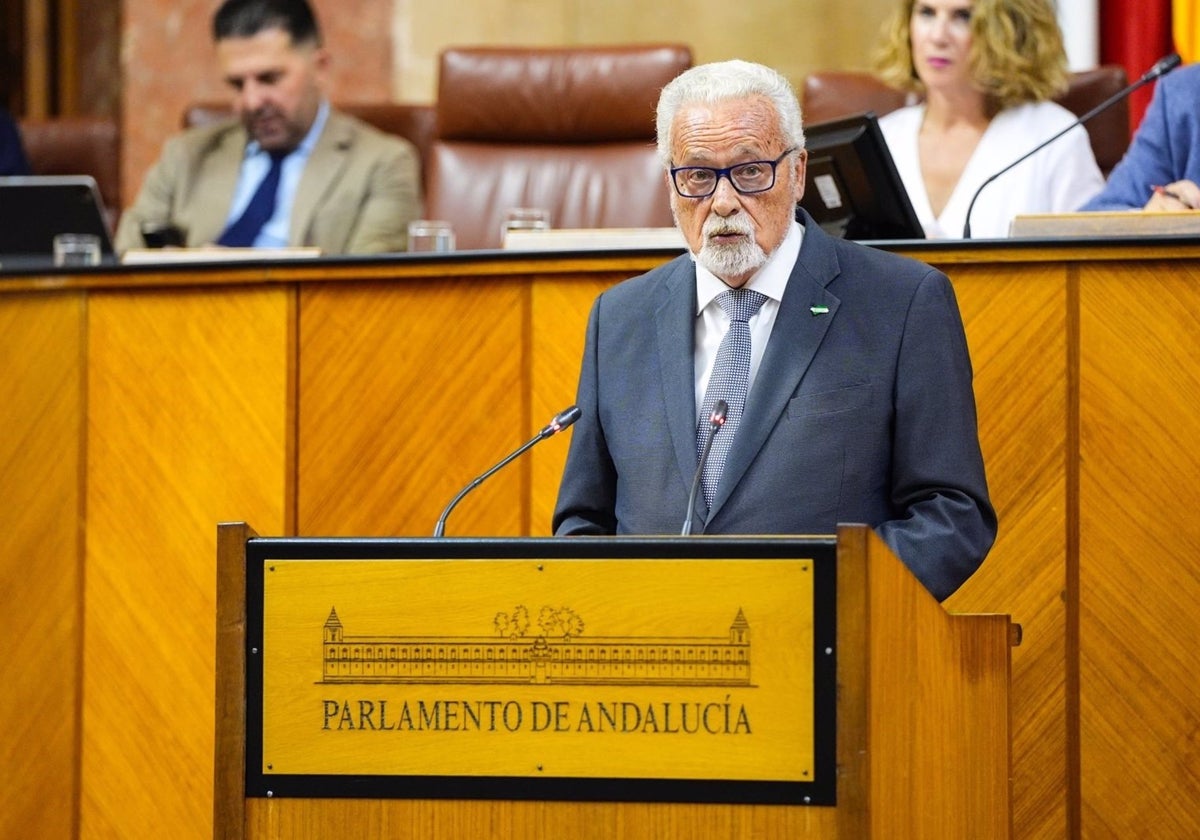 El Defensor del Pueblo Andaluz, Jesús Maeztu, comparece en el Pleno del Parlamento