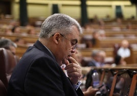 El secretario de Organización del PSOE, Santos Cerdán, este miércoles en el Congreso