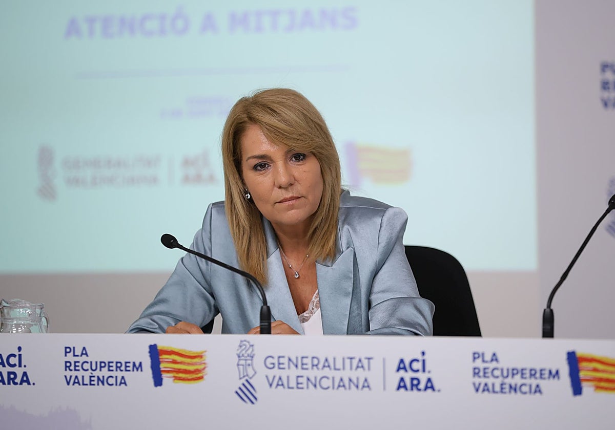 Imagen de la vicepresidenta de la Generalitat Valenciana, Susana Camarero, este martes en rueda de prensa