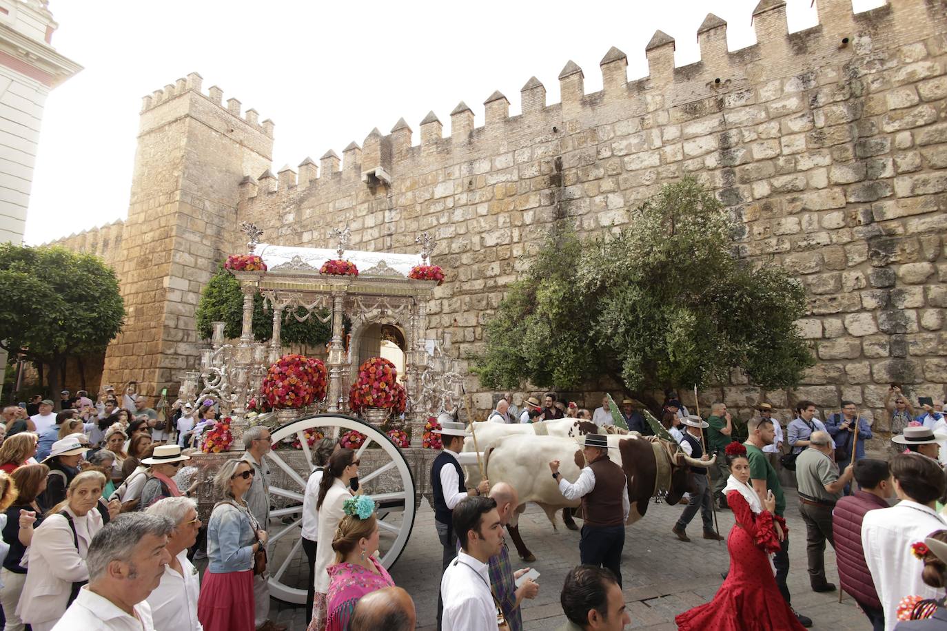 Salida de la Hermandad del Rocío de Sevilla en su peregrinación a la Aldea del Rocío