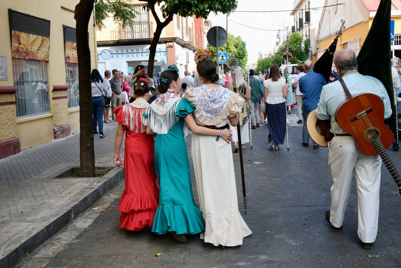 Primeros momentos de la peregrinación de la Hermandad del Rocío del Cerro del Águila