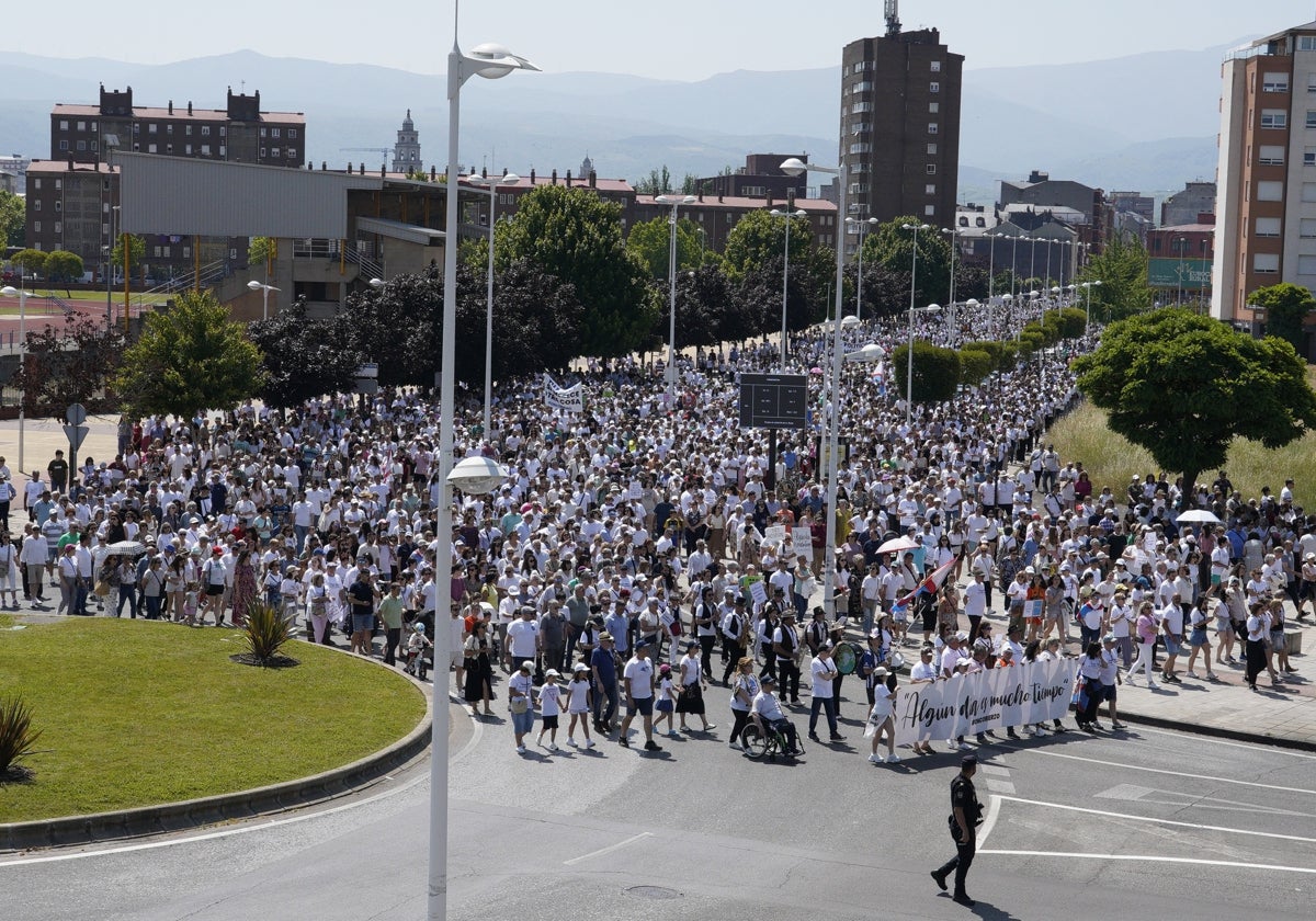 Manifestación convocada por Oncobierzo por las calles de Ponferrada