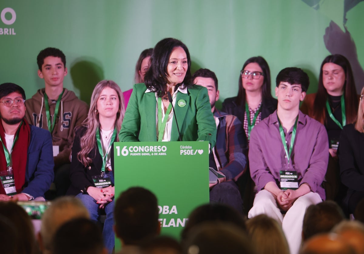 La secretaria general del PSOE de Córdoba, Rafi Crespín, en el congreso de su elección