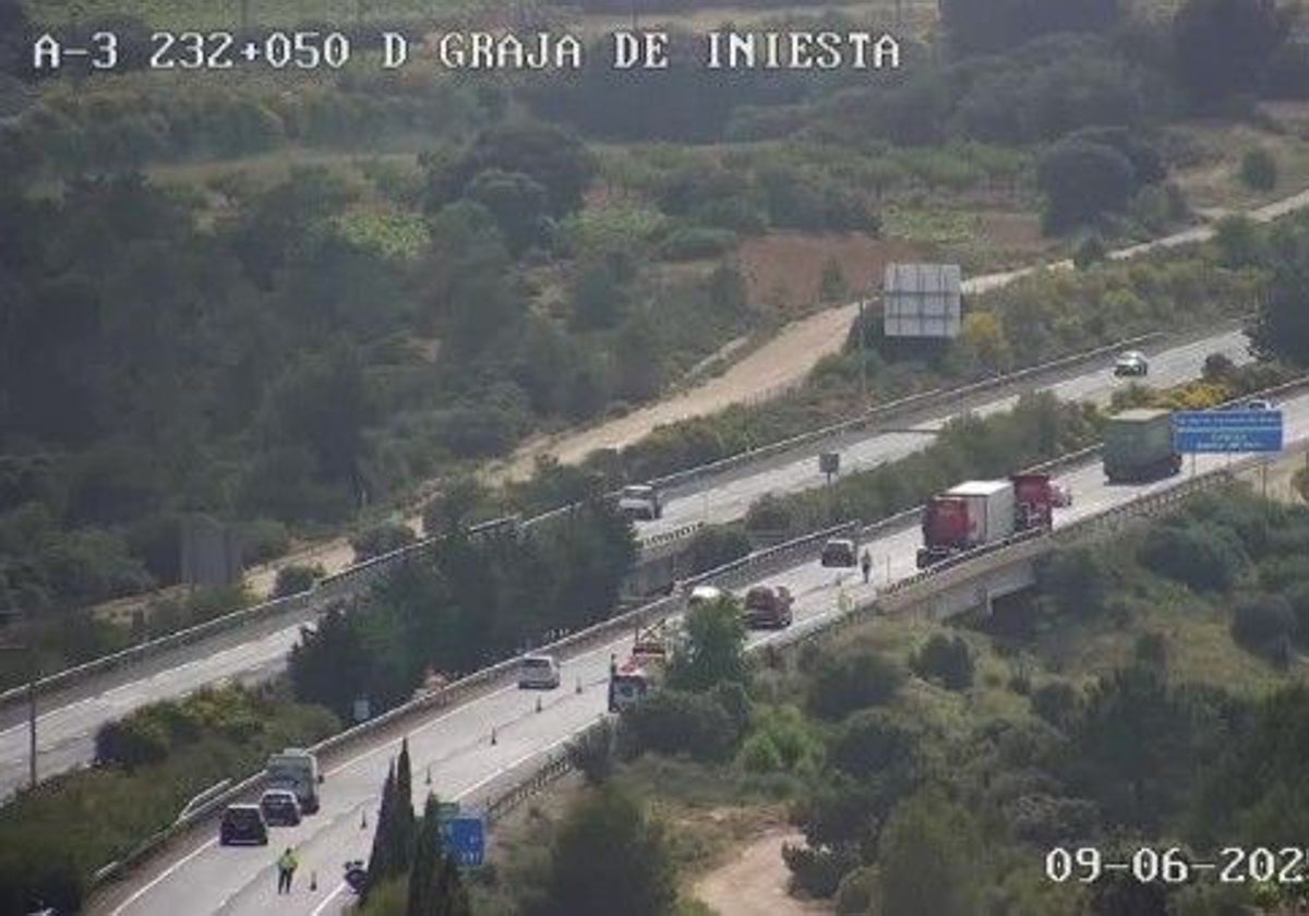La A-3 a su paso por el término municipal de Graja de iniesta