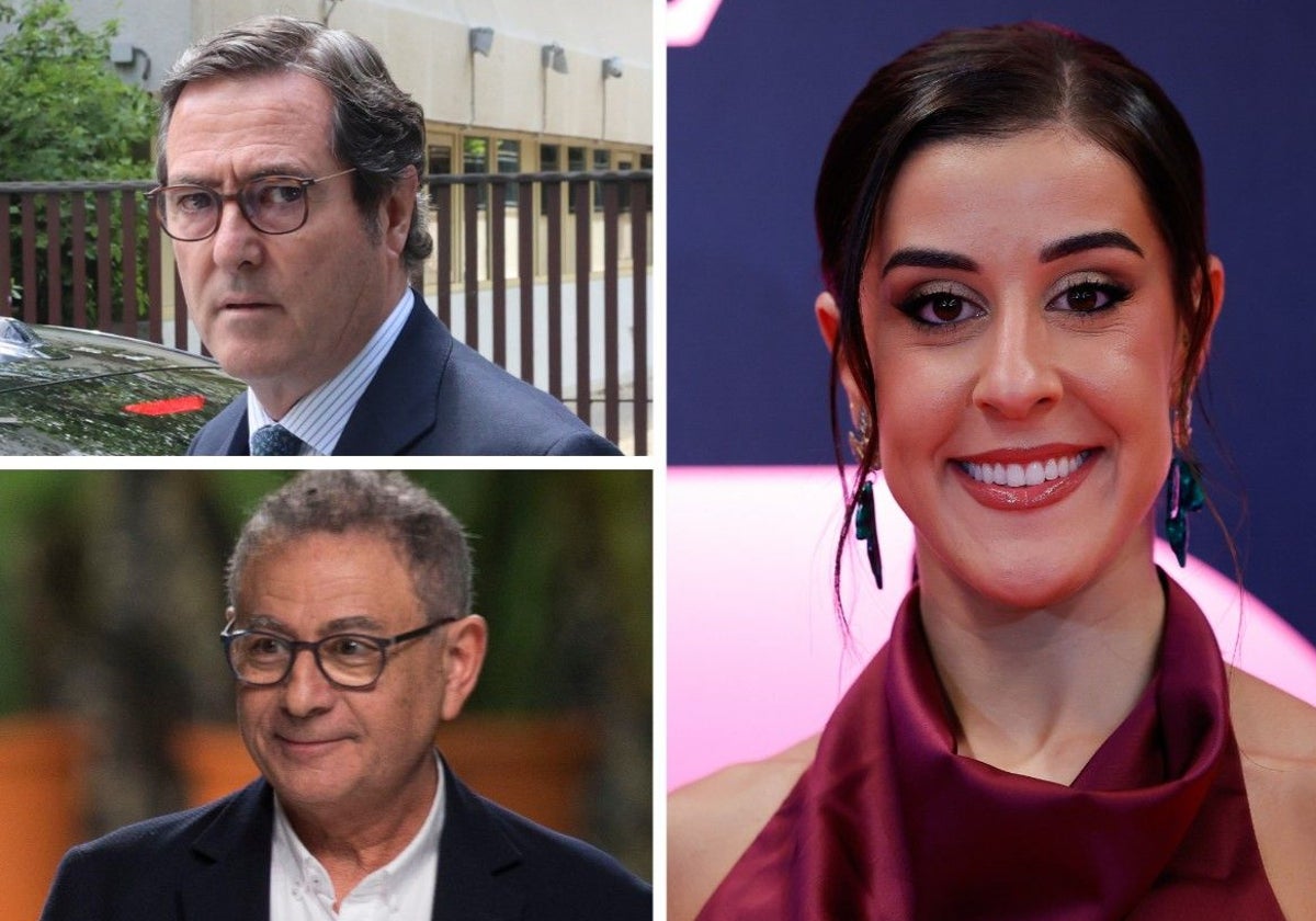 De izq. a dcha. y de arriba abajo, Antonio Garamendi, Roberto Verino y Carolina Marín