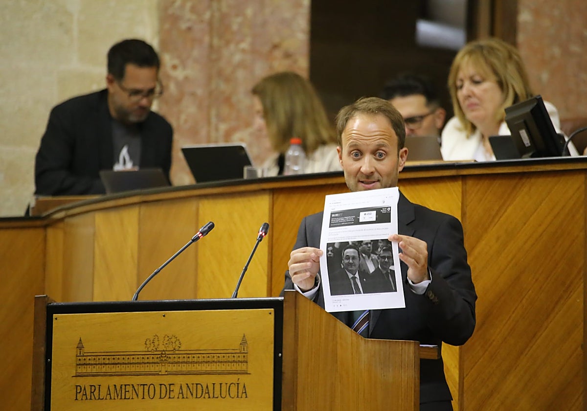 El diputado del PP, Erik Domínguez en el Parlamento
