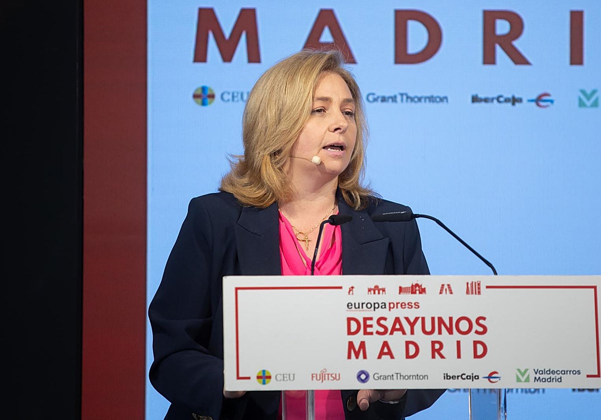 Inma Sanz, esta mañana en el desayuno de EP