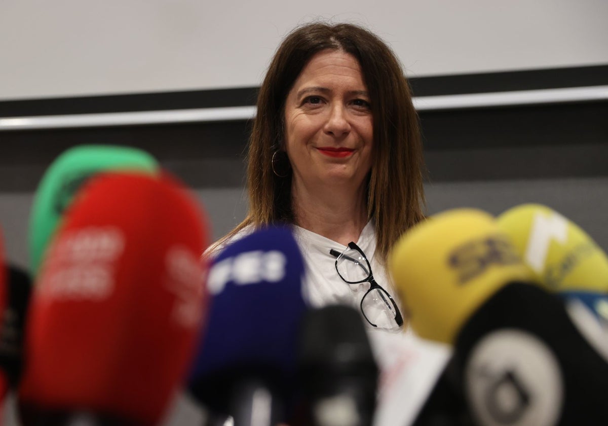 La ex militante socialista, Leire Díez, el pasado 4 de junio, durante su comparecencia ante los medios