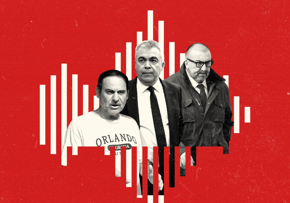 Koldo García, José Luis Ábalos y Santos Cerdán