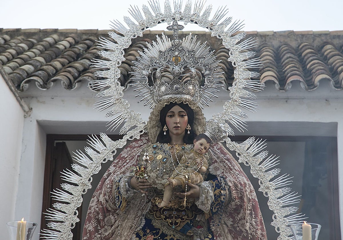 Nuestra Señora Reina de los Ángeles en sus Misterios Gozosos, en su procesión de mayo de 2024