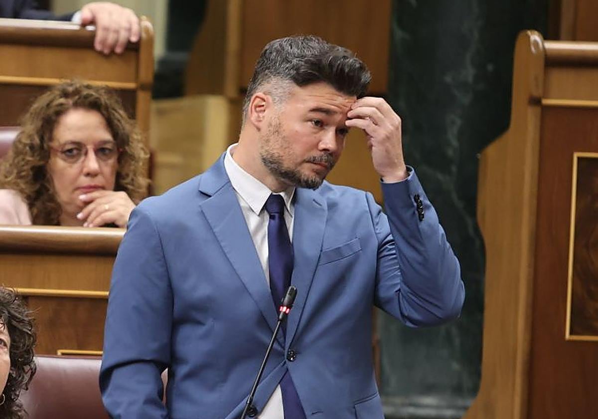 Gabriel Rufián, durante la sesión de control al Gobierno