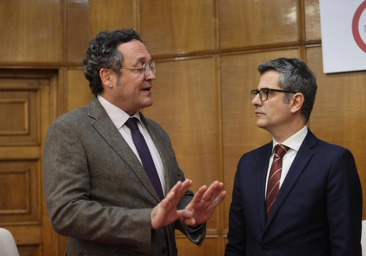 El fiscal general del Estado, Álvaro García Ortiz, con el ministro de Justicia, Félix Bolaños