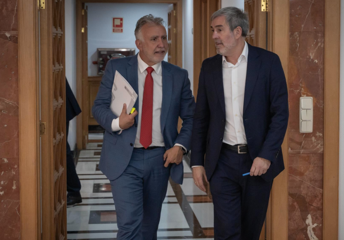 El ministro Ángel Víctor Torres y el presidente de Canarias, Fernando Clavijo en Presidencia en foto de archivo