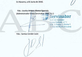 El juez ya tiene el contrato de la compra de participaciones de Servinabar firmado por Santos Cerdán