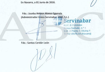El juez ya tiene el contrato de la compra de participaciones de Servinabar firmado por Cerdán