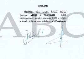 El juez ya tiene el contrato de la compra de participaciones de Servinabar firmado por Santos Cerdán