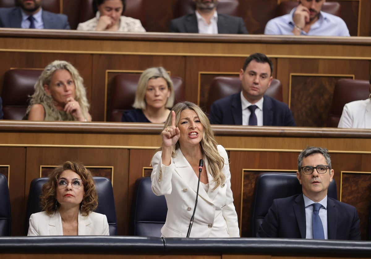 Yolanda Díaz, este miércoles en el Congreso de los Diputados