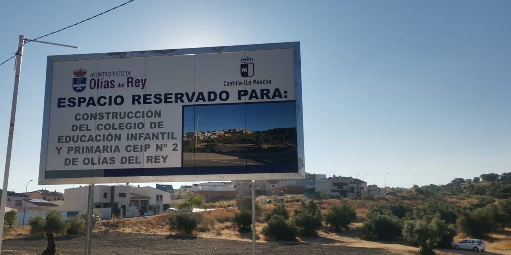La Junta inicia la licitación por 3,7 millones del nuevo colegio público de Olías del Rey en Toledo