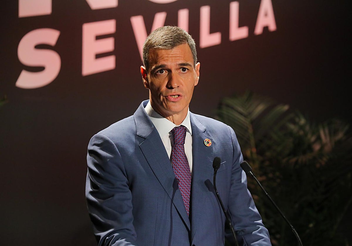 Pedro Sánchez, este domingo en la IV Conferencia Internacional sobre la Financiación para el Desarrollo de la ONU, en Sevilla