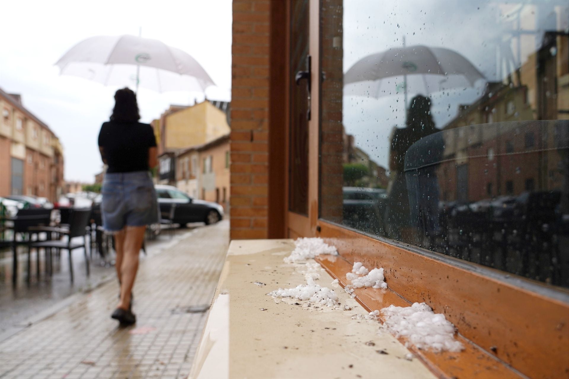 Medina de Rioseco, bajo una fuerte granizada