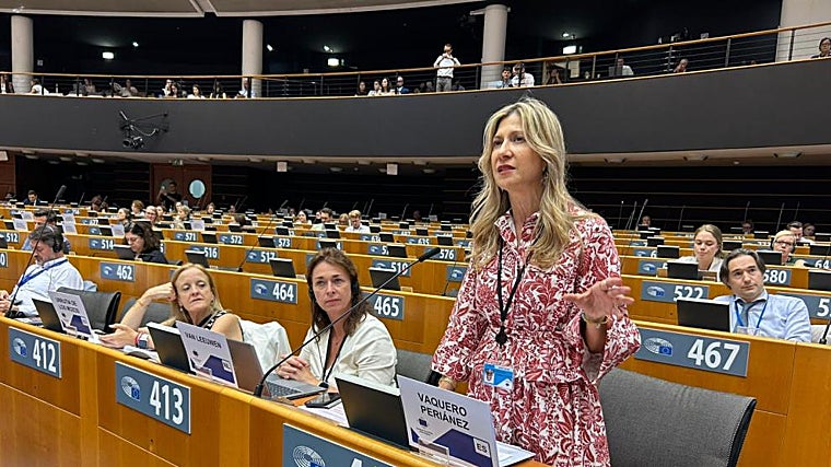 Mar Vaquero durante su intervención el pasado miércoles 2 de julio en el pleno del Comité de las Regiones