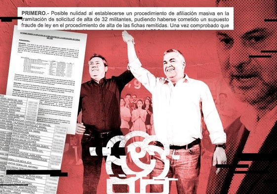 Juan Espadas y Santos Cerdán tras la victoria del sevillano en las primarias de PSOE-A en 2021