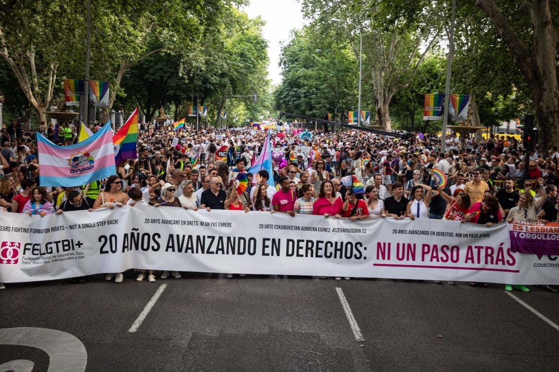 Cabecera de la Manifestación Estatal del Orgullo LGTBIQ+