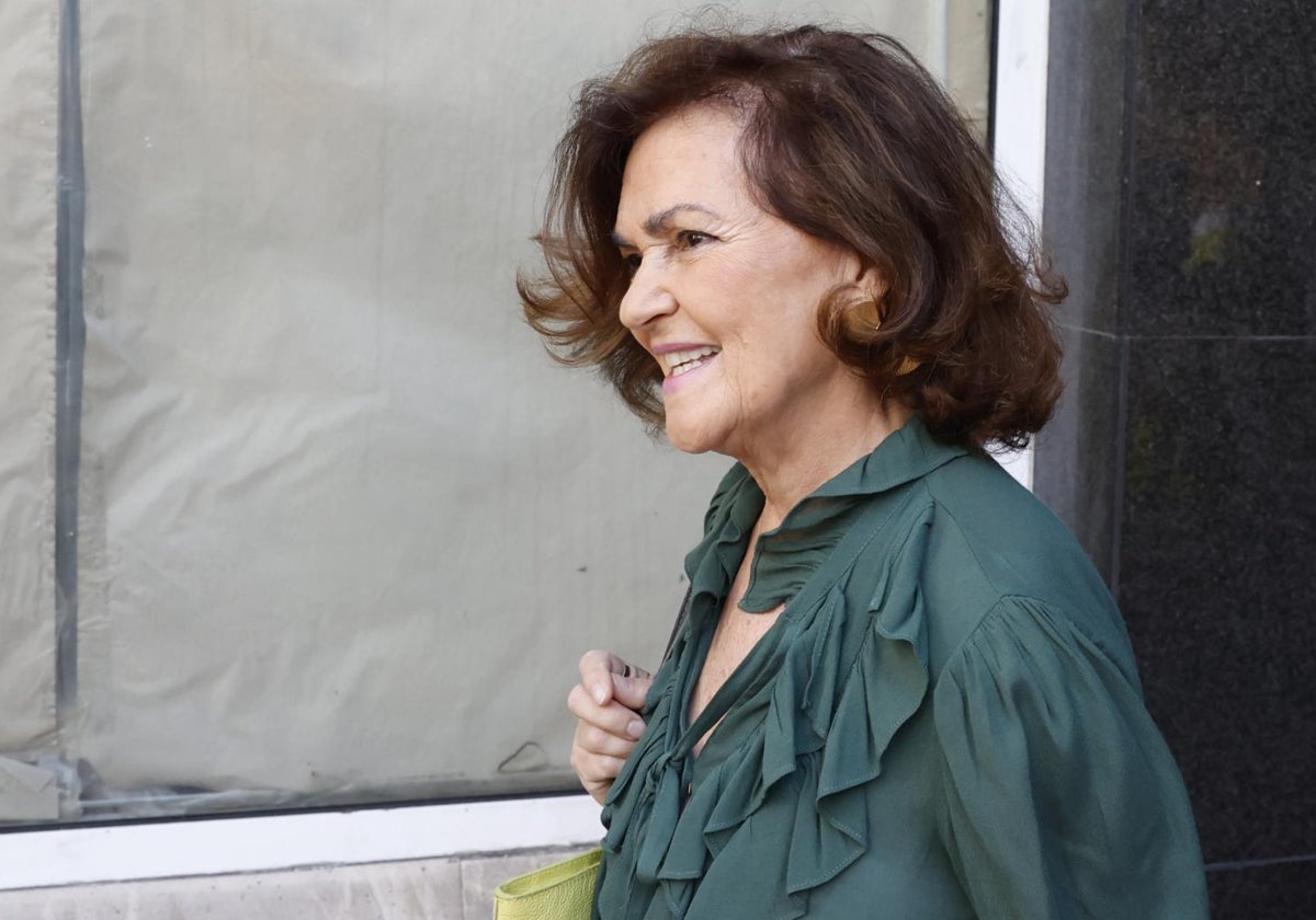Carmen Calvo a su llegada a Ferraz
