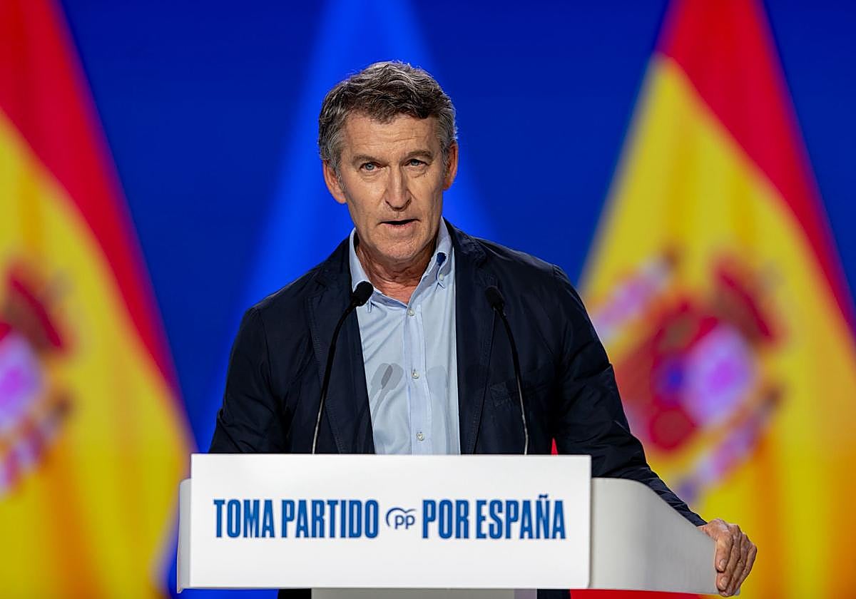 El presidente del PP, Alberto Núñez Feijóo