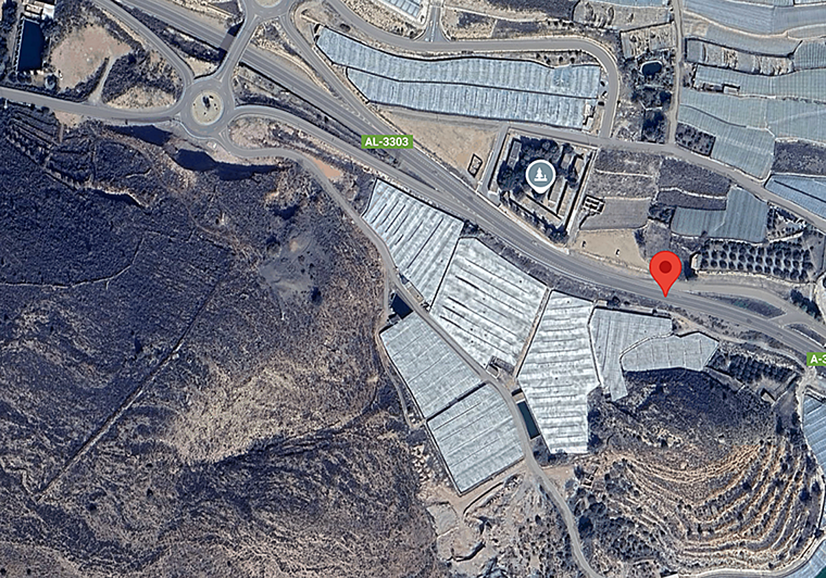 Lugar del accidente en Dalías