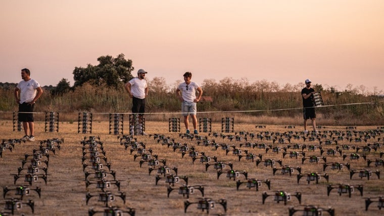 El ensayo de los drones para el espectáculo de Superman