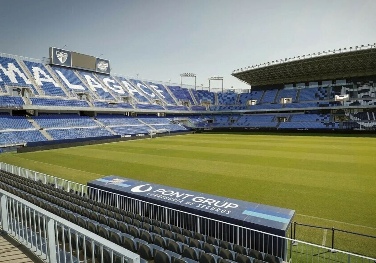 Estadio de la Rosaleda, en Málaga.