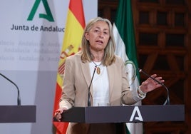 La consejera de Salud y Consumo, Rocío Hernández, tras el Consejo de Gobierno