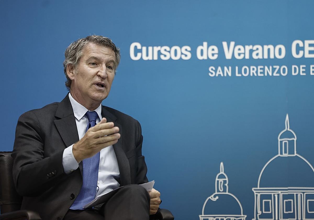 Alberto Núñez Feijóo, en su intervención en los cursos de verano de la Universidad CEU San Pablo