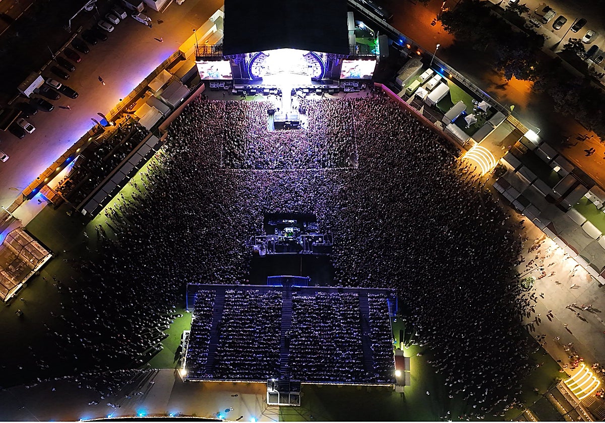 Imagen cenital de uno de los conciertos celebrados en el Arenal del festival Córdoba Live