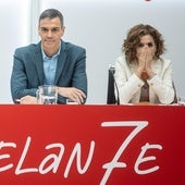 La presidenta del PSOE, Cristina Narbona: el presidente del Gobierno, Pedro Sánchez y la vicesecretaria general del PSOE, María Jesús Montero, durante una reciente reunión de la Comisión Ejecutiva Federal