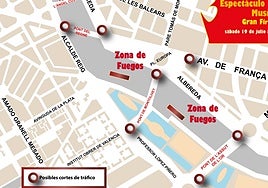 Espectáculo piromusical hoy en Valencia: horario y ubicación del castillo de fuegos artificiales