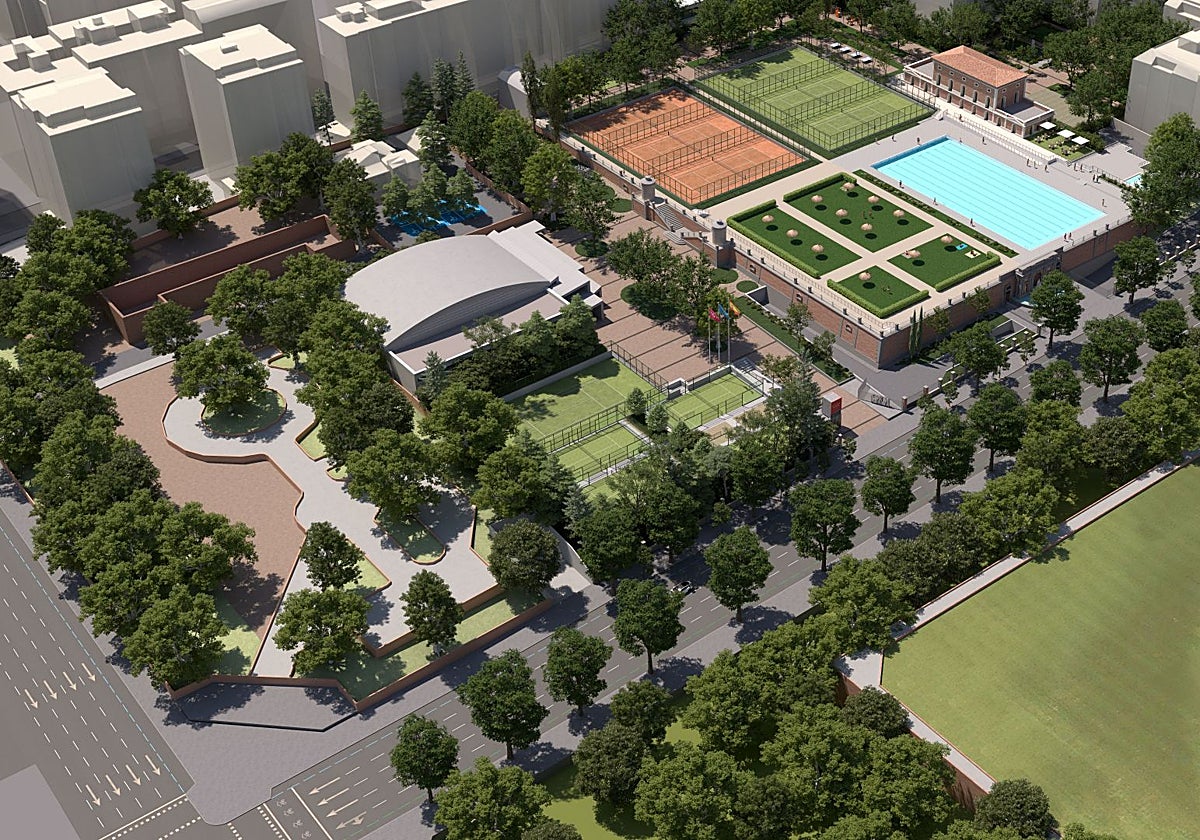 Recreación de la futura Milla Canal, con una playa de piscina de 2.500 metros cuadrados