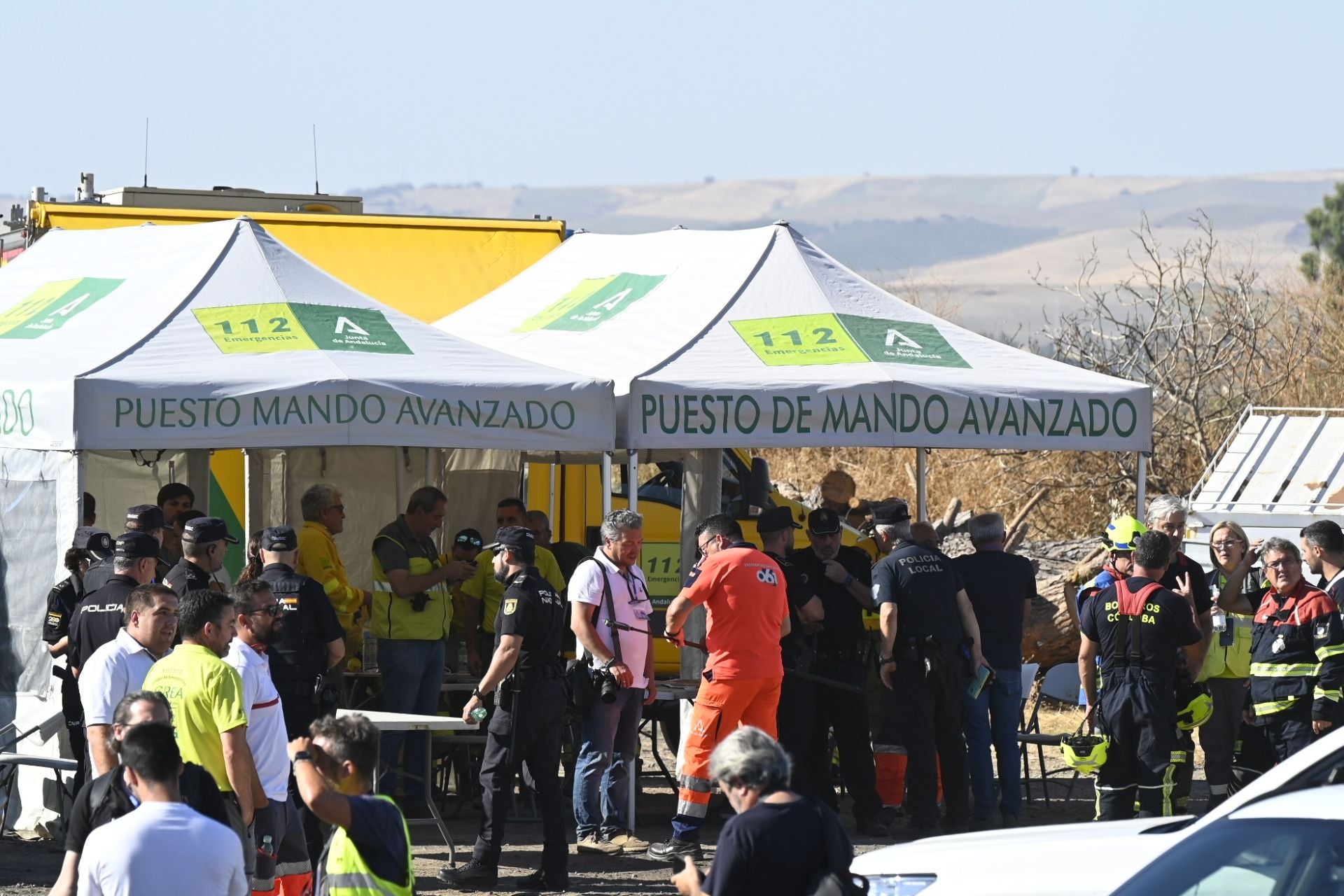 Las mejores imágenes del centro de operaciones para el incendio en la Sierra de Córdoba