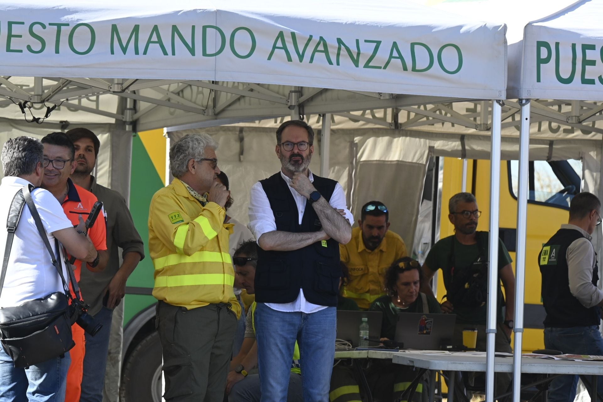 Las mejores imágenes del centro de operaciones para el incendio en la Sierra de Córdoba