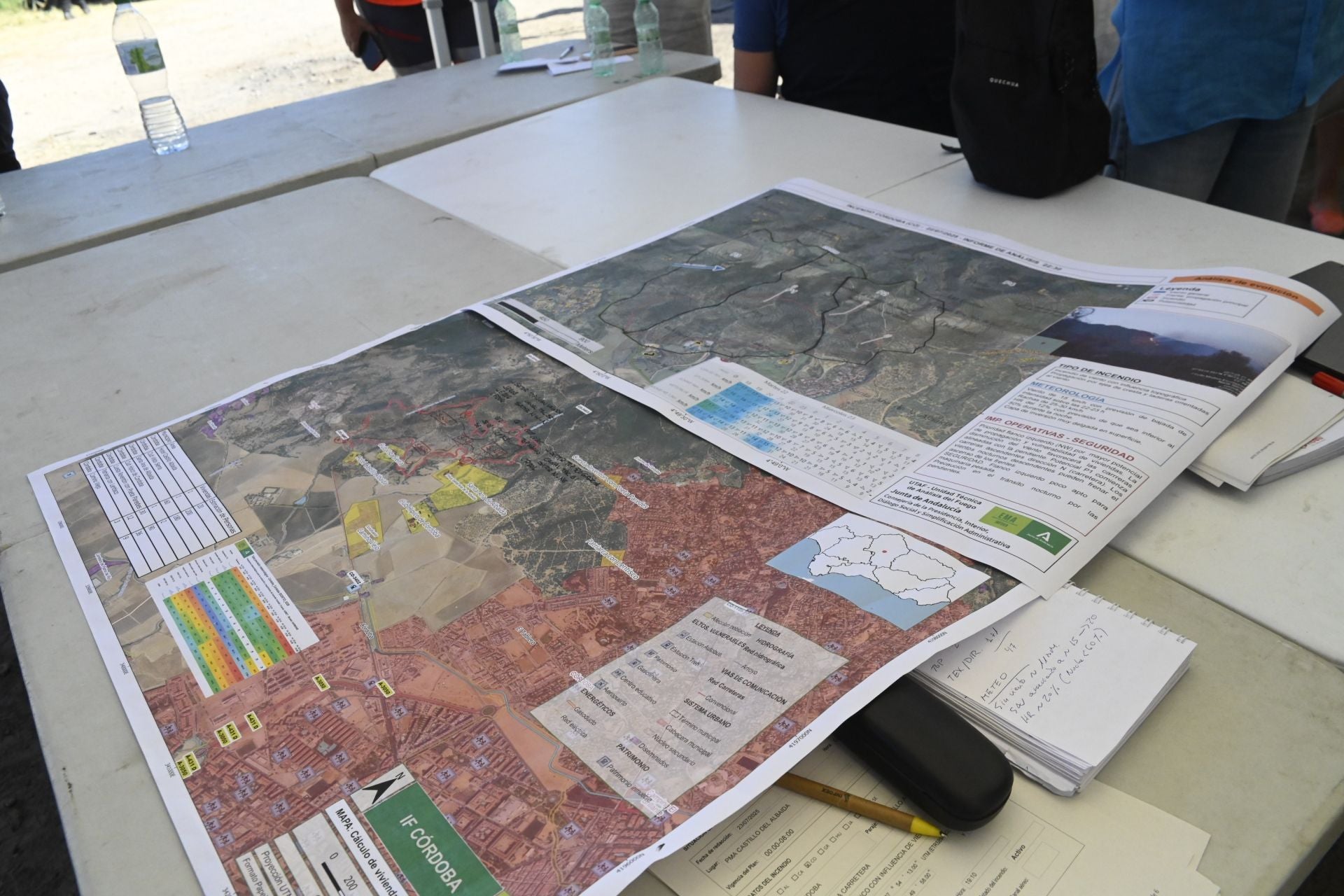 Las mejores imágenes del centro de operaciones para el incendio en la Sierra de Córdoba