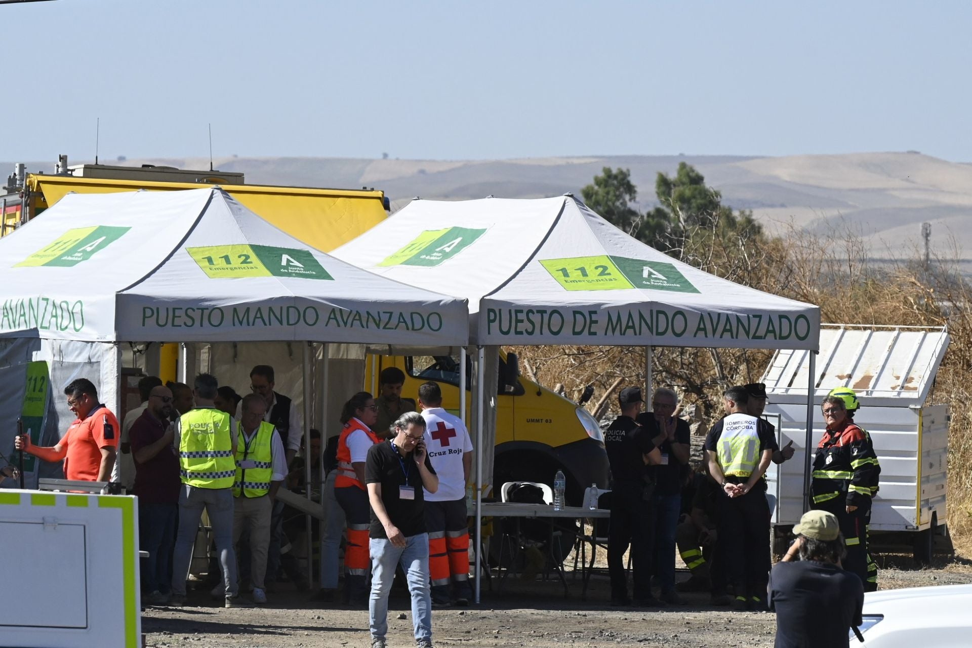 Las mejores imágenes del centro de operaciones para el incendio en la Sierra de Córdoba