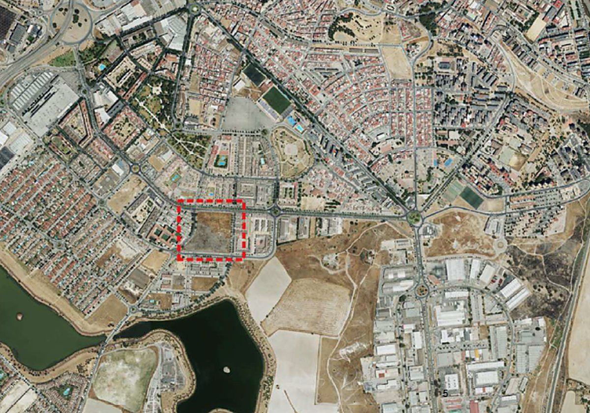 Mapa de Jerez de la Frontera con el suelo residencial que la Junta de Andalucía ha puesto a la venta marcado