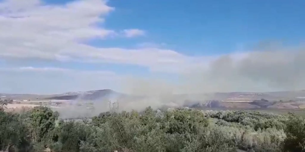 Un incendio activo en Úbeda desde la madrugada obliga al despliegue de medios aéreos y maquinaria pesada