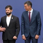 Lula, Boric, Sánchez y Petro, en el Palacio de La Moneda