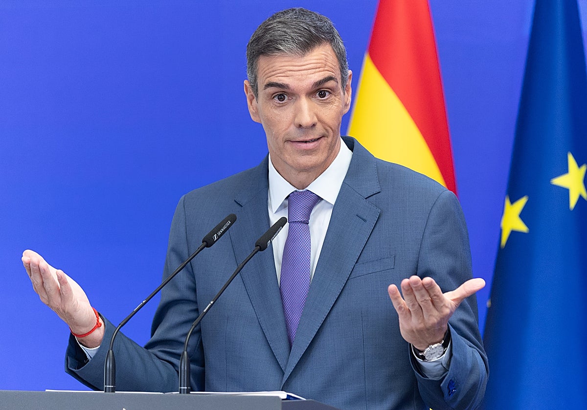 El presidente del Gobierno, Pedro Sánchez, durante el balance del curso político